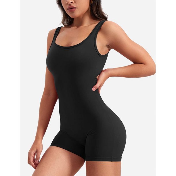 One Piece Jumpsuits for Women Tummy Control V Back Scrunch