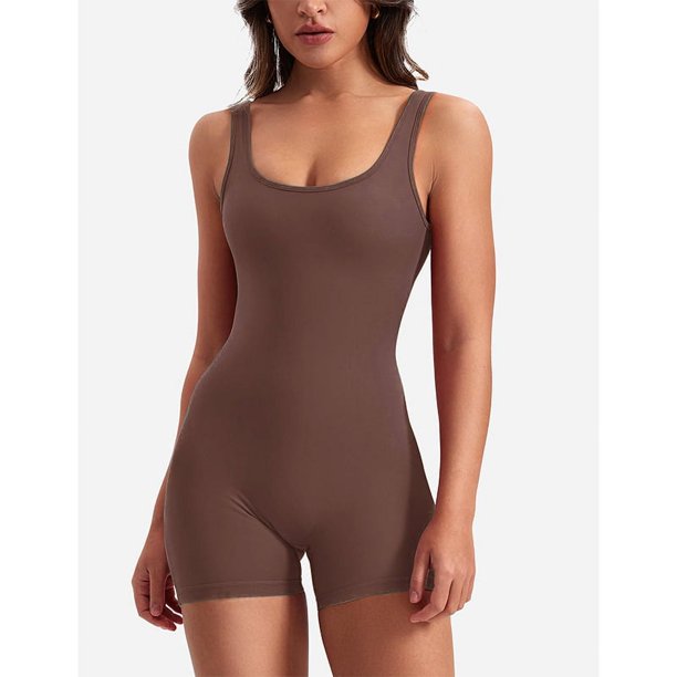 One Piece Jumpsuits for Women Tummy Control V Back Scrunch