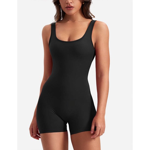One Piece Jumpsuits for Women Tummy Control V Back Scrunch