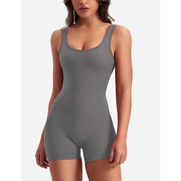 One Piece Jumpsuits for Women Tummy Control V Back Scrunch